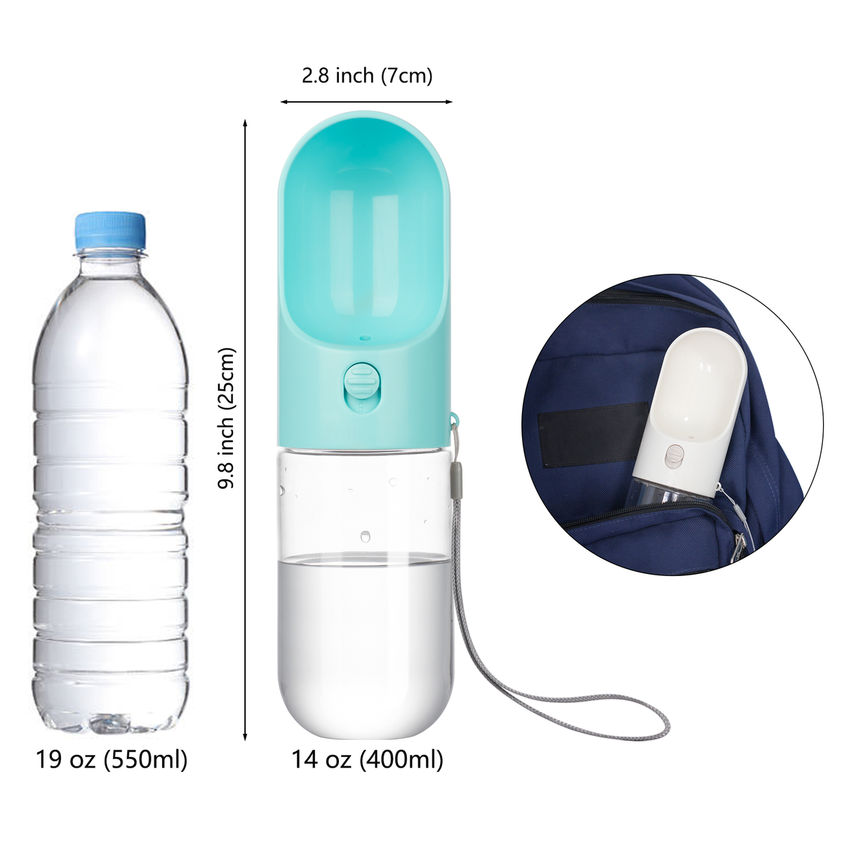 Pet bottle with bowl